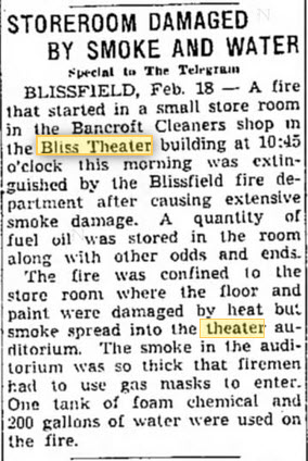 Bliss Theatre - Feb 17 1943 Fire (newer photo)